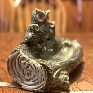Charming Woodland Owl Ceramic Sculpture